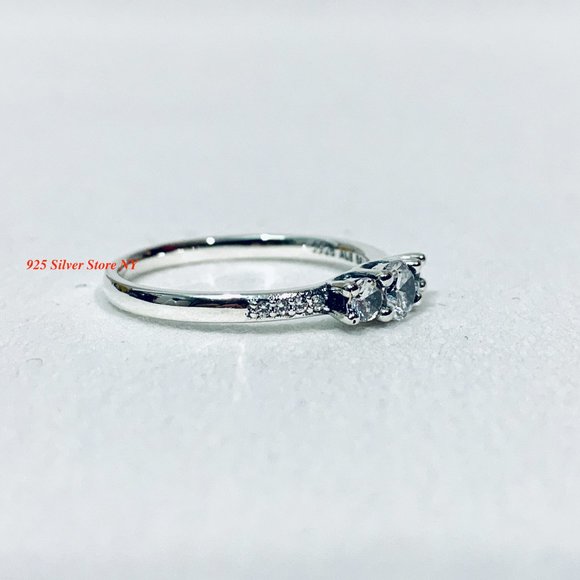 Pandora Ring Clear Three-Stone 196242CZ - Picture 2 of 9